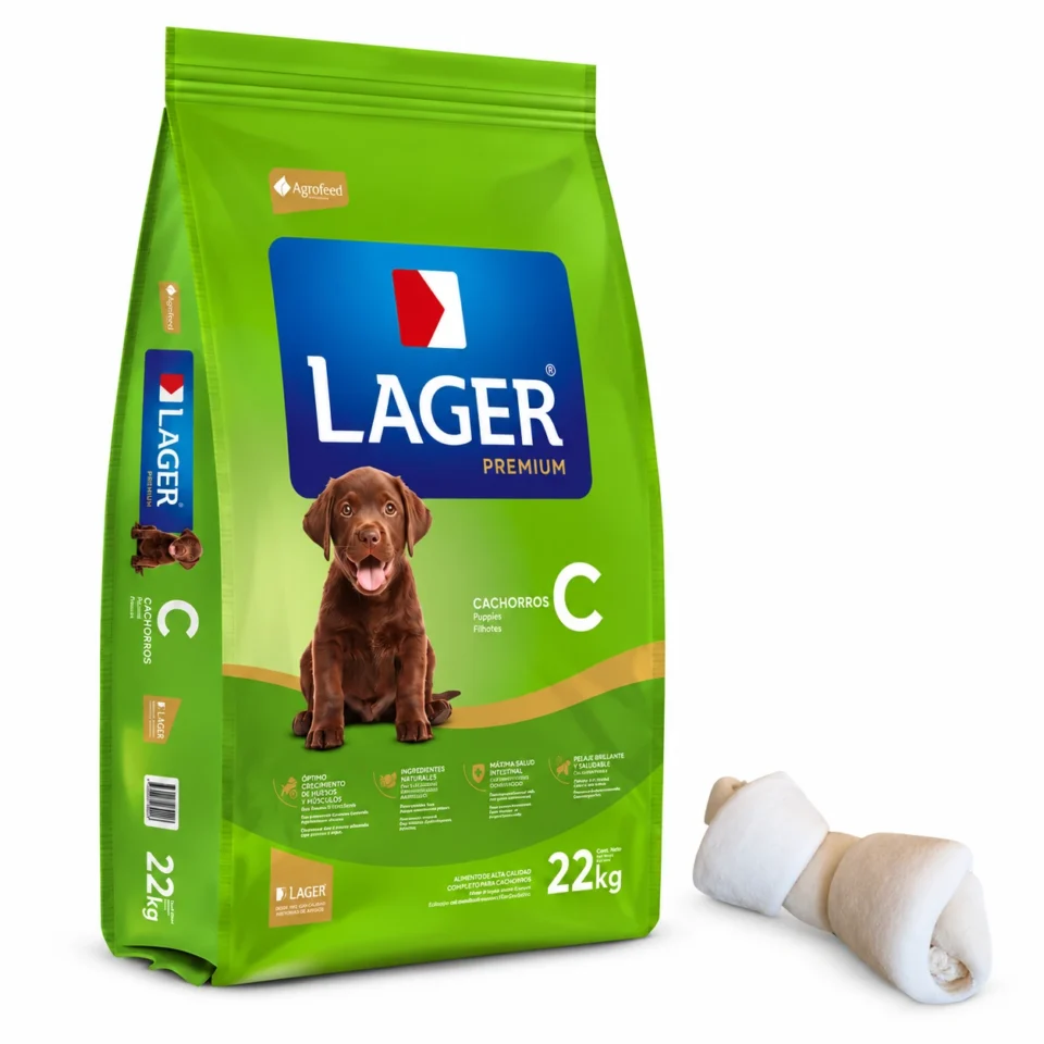 Lager Cachorro Premium 22 Kg + Hueso de lonja de regalo