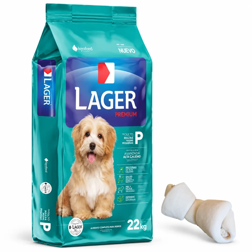 Lager Adulto Raza Pequeña Premium 22 Kg + Hueso de lonja de regalo