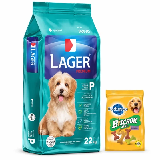 Lager Adulto Raza Pequeña Premium 22 Kg + Biscrok 100 g de regalo
