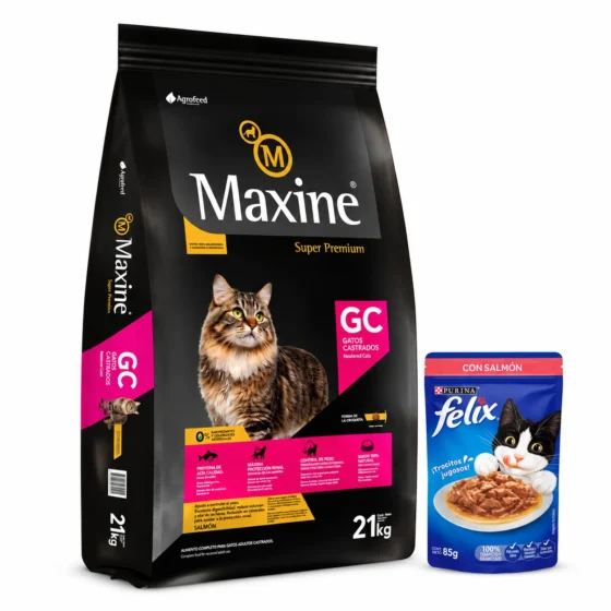 Maxine Gato Castrado Super Premium 21+1 Kg + Salsa para gato de regalo