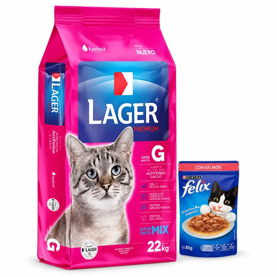 Lager Gato Premium 22 Kg + Salsa para gato de regalo