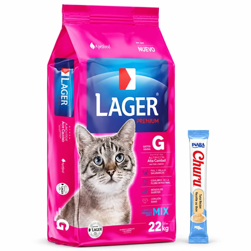 Lager Gato Premium 22 Kg + 1 tubo de Churu de regalo