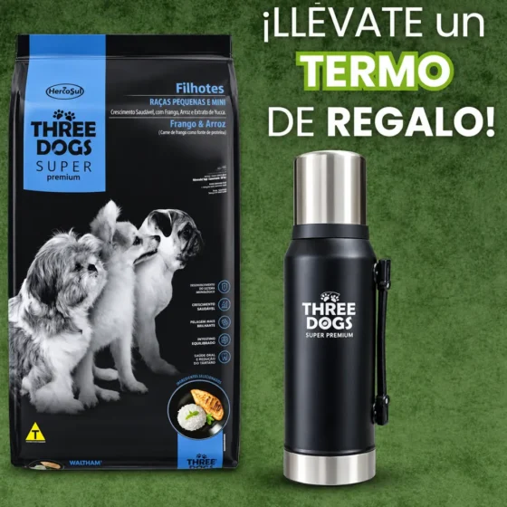 Three Dogs Cachorro Super Premium 15+2 Kg + Termo