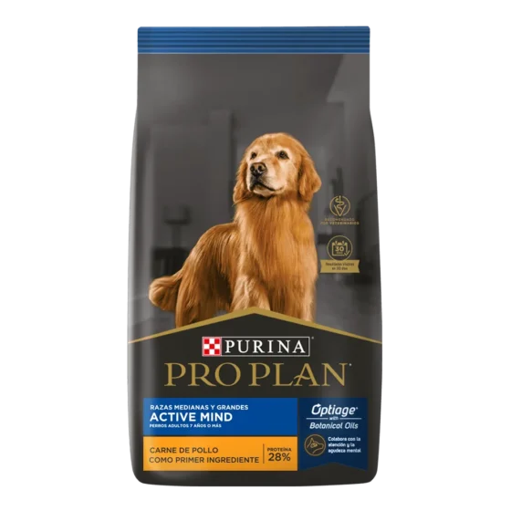Pro Plan Active Mind Raza Mediana y Grande 15 Kg + Biscrok 100 g de regalo