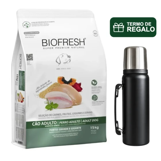 Biofresh Adulto Razas Grandes 15 Kg + Termo de regalo