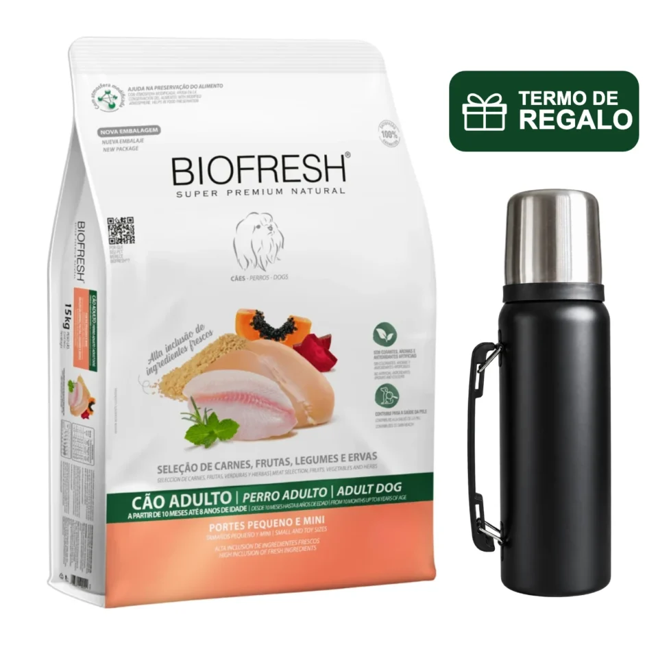 Biofresh Adulto Razas Pequeñas y Mini 15 Kg + Termo de regalo