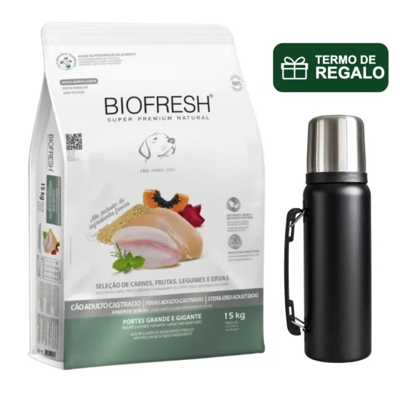 Biofresh Adulto Castrado Razas Grandes 15 Kg + Termo de regalo