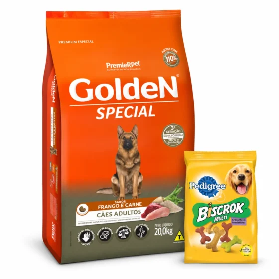 Golden Special Perros Adultos Pollo y Carne 20 Kg + Biscrok 100 g de regalo