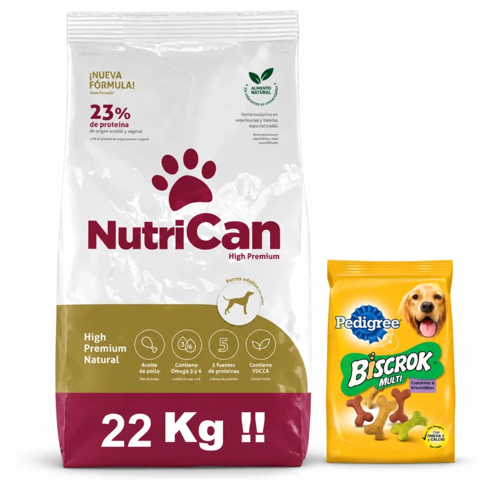 NutriCan Adulto Nueva Fórmula 22 Kg + Biscrok 100 g de regalo