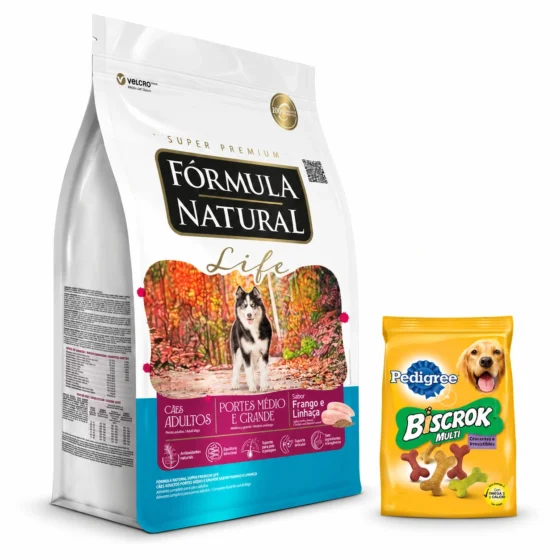 Fórmula Natural Life Adulto Raza Media y Grande 15 Kg + Biscrok 100 g de regalo