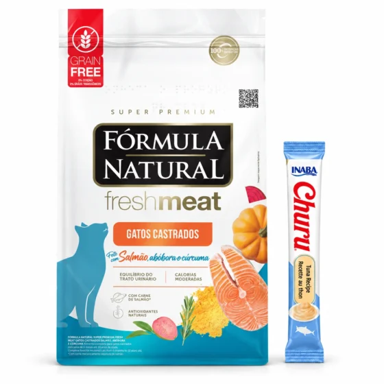 Fórmula Natural Fresh Meat Gatos Castrados Salmón 10 Kg + 1 tubo de Churu de regalo