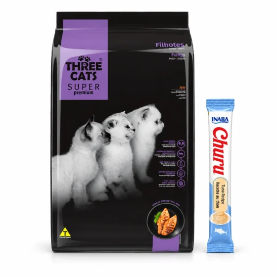 Three Cats Super Premium Gatitos 10,1 Kg + 1 tubo de Churu de regalo